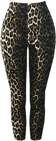Hell Bunny Panthera Leopard Print Rockabilly 1950s High Waist Capri Trousers: Amazon.co.uk: Clothing