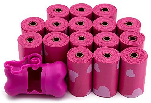 Amazon.com : Best Pet Supplies Dog Poop Bags for Waste Refuse Cleanup, Doggy Roll Replacements for Outdoor Puppy Walking and Travel, Leak Proof and Tear Resistant, Thick Plastic - Pink Heart, 240 Bags : Pet Supplies