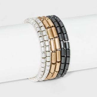 Cylinder Beaded Stretch Bracelet Set 6pc - Universal Thread™ : Target