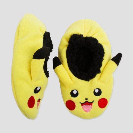Boys' Pokemon Pikachu Slipper Socks - Yellow : Target