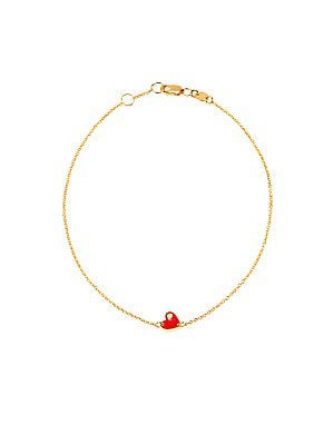 Jennifer Zeuner Jewelry - Mia Mini Diamond & 18K Rose Gold Heart Anklet - saks.com