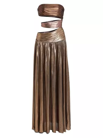 metallic dress gown saks fifth avenue
