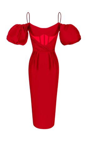 Rasario Off-The-Shoulder Silk-Blend Dress Size: 36