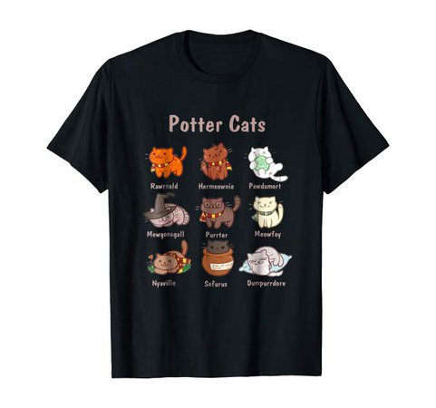 Potter Cats t-shirt, Funny Gifts For Cat Lovers Tshirt