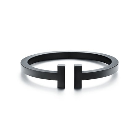 Tiffany T square bracelet in black-coated steel, medium. | Tiffany & Co.