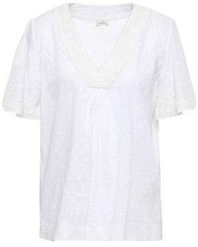 Embroidered Cotton-gauze Top