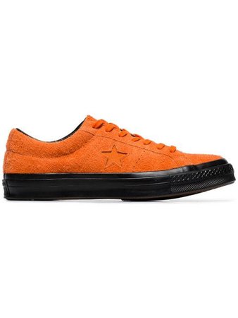 Converse orange one star suede sneakers