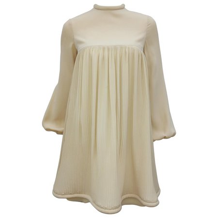 1960’s Pierre Cardin Micro Pleated Silk Trapeze Dress For Sale at 1stdibs