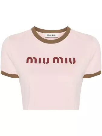 Miu Miu Cropped Cotton T-shirt - Farfetch