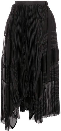 Two-Tone Pleated Skirt