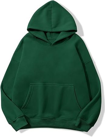 onlypuff Women Pullover Long Sleeve Sweatshirt Casual Hoodies Kangaroo Pocket Drop Shoulder Top at Amazon Women’s Clothing store