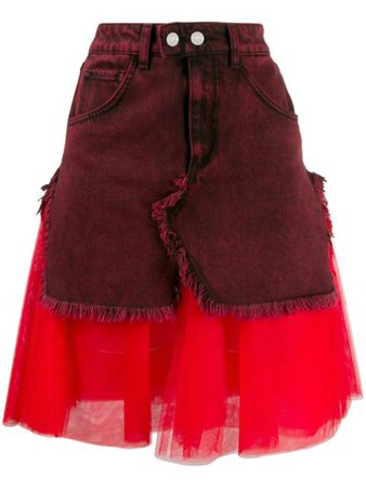 Brognano Layered Fabric Mix Skirt - Farfetch
