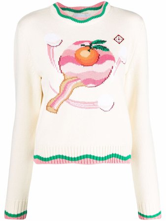 Casablanca Ping Pong intarsia-knit Cotton Sweater - Farfetch