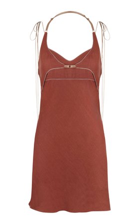 Marion Cutout Linen Mini Dress By Anna October | Moda Operandi