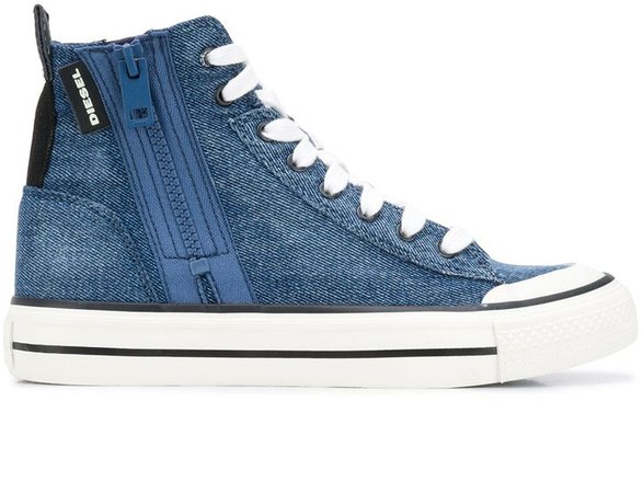 Denim Lace-Up Sneakers