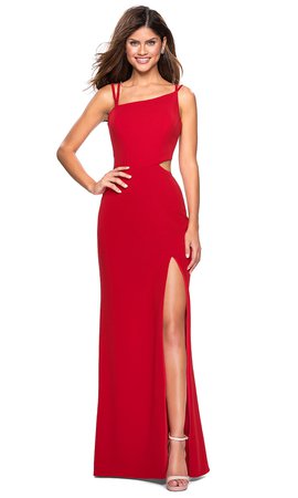 Red Asymmetrical Dress\