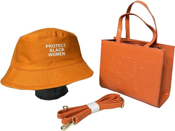 Amazon.com: Protect Black Women Purse And Handbag Fashion Ladies PU Leather Top Handle Crossbody Satchel Shoulder Bag Tote Hat Set (orange set) : Clothing, Shoes & Jewelry