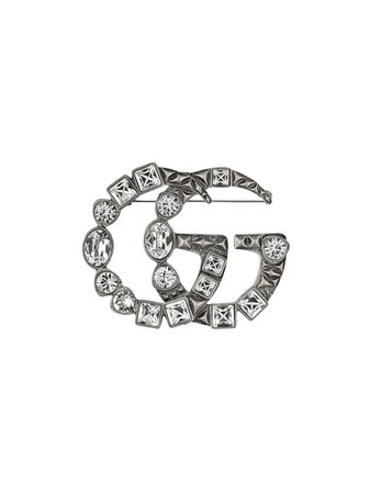 Gucci Crystal Double G Brooch - Farfetch