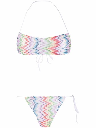 Shop Missoni zigzag-knit halterneck bikini set with Express Delivery - FARFETCH