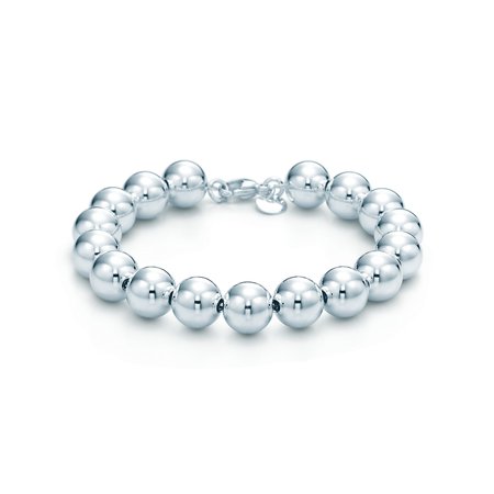 Bead bracelet in sterling silver, 7.5" long and 10 mm. | Tiffany & Co.