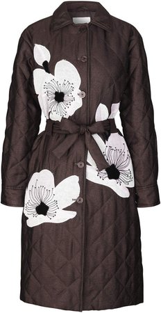 Jessy Floral Quilted Long Lined Coat