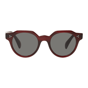 Oliver Peoples Burgundy Irven Sunglasses for $492.80 available on URSTYLE.com