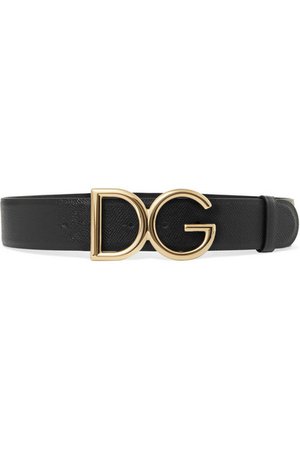 Dolce & Gabbana | Gold-plated textured-leather belt | NET-A-PORTER.COM