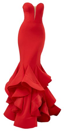 Dress long red mermaid