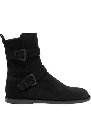 Ann Demeulemeester | Buckle-detailed suede ankle boots | NET-A-PORTER.COM