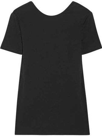 Open-back Cotton T-shirt - Black