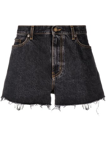 Saint Laurent frayed-edge denim shorts - FARFETCH