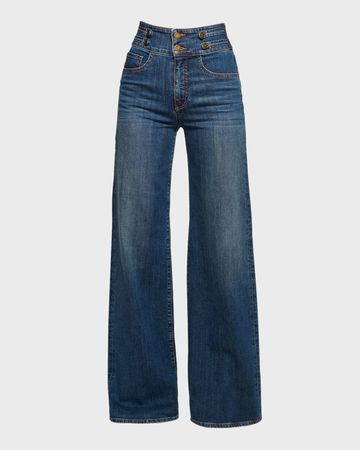 Ramy Brook Liv High-Rise Wide-Leg Jeans | Neiman Marcus