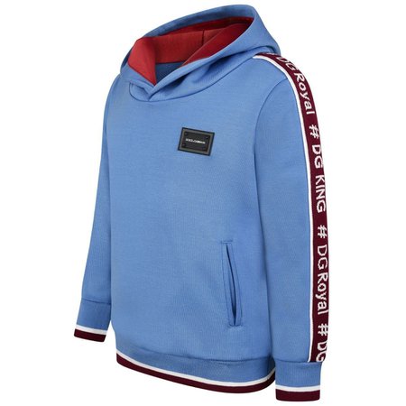 Dolce & Gabbana Boys Blue Cotton Hoodie - Hoodies & Sweatshirts - Department - Boy