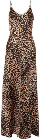 Blakely Leopard-print Stretch-silk Satin Maxi Dress - Leopard print