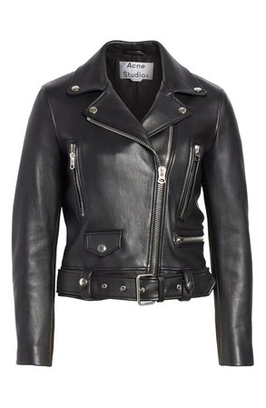 Acne Studios Mock Core Leather Moto Jacket | Nordstrom