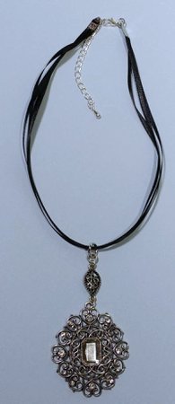 14 3 Strand Black Satin Ribbon Choker Necklace Faceted | Etsy