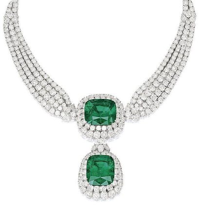 Cartier, emerald and diamond necklace