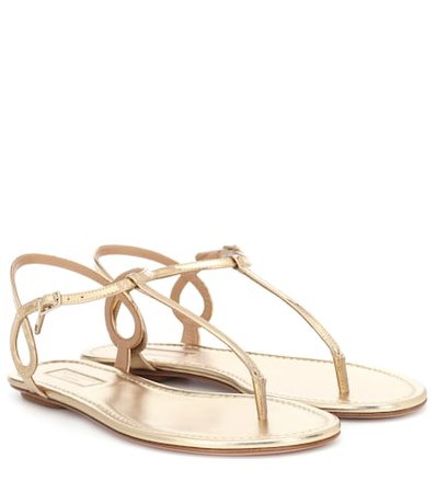 Almost Bare metallic leather sandals
