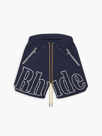 rhude navy shorts