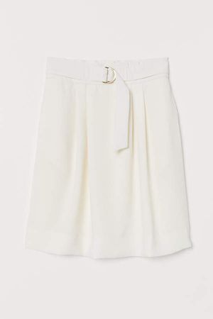 Skirt with Belt - White