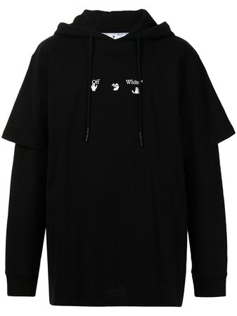 Off-White Marker Arrows hoodie black & blue OMBB051S21FLE0011045 - Farfetch