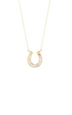 Horseshoe 14k Yellow Gold Diamond Necklace By Adina Reyter | Moda Operandi