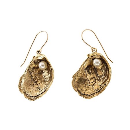 Janet Mavec Oyster & Pearl Earrings