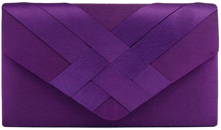 Classic Clutch Purse Evening Bag for Womens, Polyester Clutch Purse for Wedding Handbag With Chain Strap (P Purple): Handbags: Amazon.com