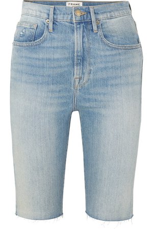 FRAME | Le Vintage Bermuda frayed denim shorts | NET-A-PORTER.COM
