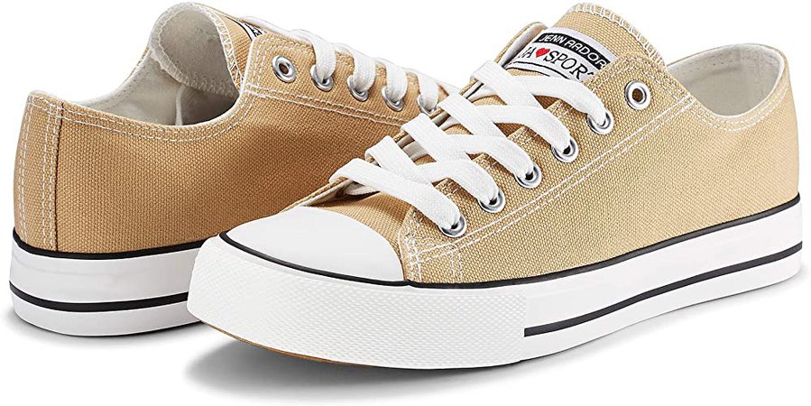Amazon.com | Womens Sneakers Casual Canvas Shoes Classic Low Cut Lace up Comfortable Tennis Walking Shoes Orange 9 US | Fashion Sneakers