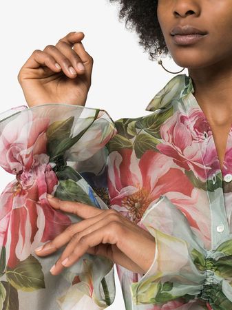 Dolce & Gabbana Floral Print Organza Shirt - Farfetch