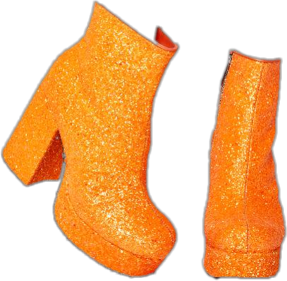 orange glitter boots