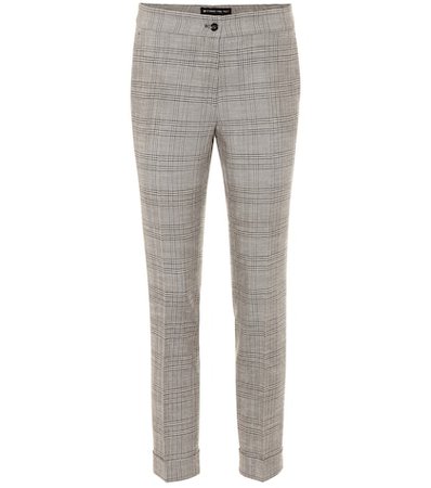 Mid-rise straight wool-blend pants