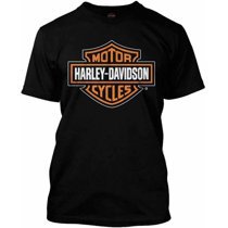 Harley-Davidson™ Men's Orange Bar &amp; Shield Black T-Shirt 30290591 - Walmart.com